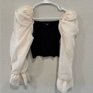 Long sleeve Top, sheer sleeves